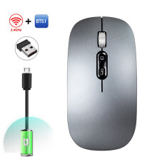 Jacenvly2024Mouse de gaming wireless2.4G/Bluetooth, 1600DPI, reîncărcabil, clic silențios, compatibil cu PC Laptop Decor de Paște Oferte pentru