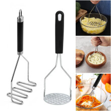 Hariumiu 1/2Pcs Potato Masher Set, Stainless Steel Press, Honeycomb Design, Food-Grade, for Veg, Fruit, Melon, Avocado