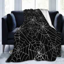 Couverture polaire en flanelle motif toile d'araignée, style gothique, pour Halloween, ultra-douce et chaude, compatible avec la décoration