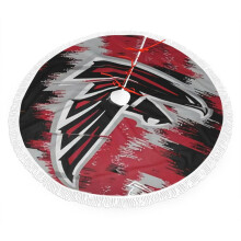 Falcons kerstboomrok met franjes, pluche, in de kleuren van het footballteam, eenvoudig te installeren, een geweldig cadeau voor fans (76 x 91 x 122