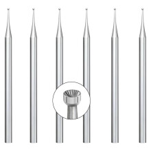 6 Pcs 1mm Round Cup Burr - 3/32inch Shank Wire Rounder Bits Jewelry Burs for Lapidary Making