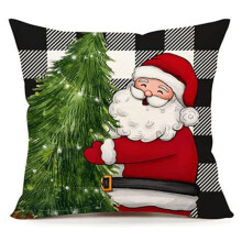 Vánoční povlaky na polštáře 18x18 palců Sněhulák věnec Santa Claus strom dekorativní bílé povlaky na polštáře zimní farmářská