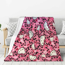 Flísová deka Hello Kitty, super měkká, útulná, pro muže, ženy, seniory a děti, Vlastnosti ložního prádla - Super měkká 102 cm x 76 cm