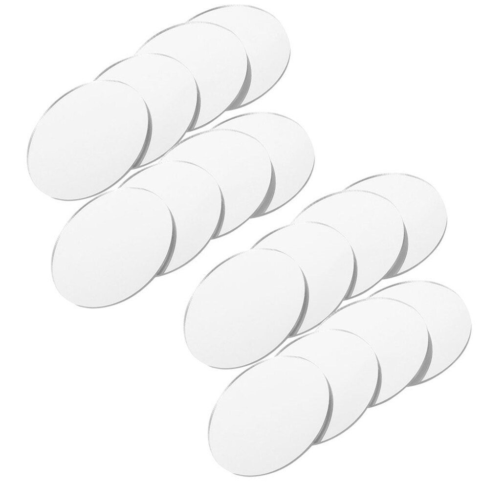 20pcs Acrylic Mirror Sheets Round Mirror Sheets Makeup Mirror Vanity Mirror Replacement Part