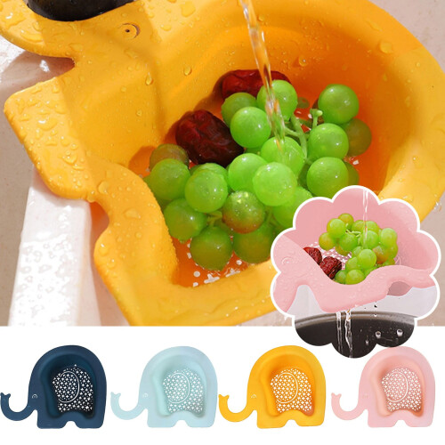 Kitchen Sink Drain Basket Elephant Rack, Multi Functional Hanging Filter Shelf, Easy Disassemble, Fits All Sinks 2