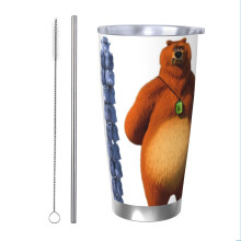 Grizzy & The Lemmings 590 ml Thermobecher, Edelstahl, vakuumisolierter Reisebecher mit Deckel, ideal für unterwegs