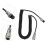 NIKOU Cable Extensión en Espiral de8Pines Cable de micrófono Cable Macho Hembra Práctico Material ABS Negro 3