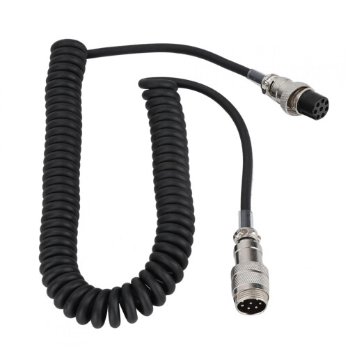 NIKOU Cable Extensión en Espiral de8Pines Cable de micrófono Cable Macho Hembra Práctico Material ABS Negro