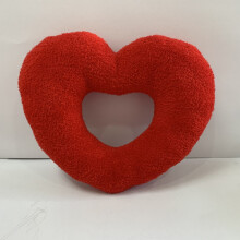 Red Heart Faux Fur Throw Pillow - Sherpa Plush Fluffy, Solid Color, Valentine's & Christmas Decor, Gift for Her