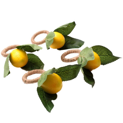 Σετ 4 δαχτυλιδιών για πετσέτες, διακοσμητικές θήκες για πετσέτες από φύλλα 1
