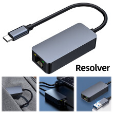 Adaptateur filaire USB vers RJ45 2,5G jixopn2500Mbps, boîtier en aluminium, adaptateur Ethernet Type-C vers RJ45 2,5G pour Windows/Mac OS