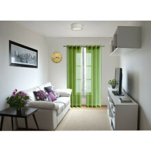 1 Pair Ruby Lime Green Solid Sheer Panels with Grommets Window Curtain Treatment Panel See Thru size 55" Wide x 84" Long Each panel