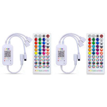 2X Controler LED Bluetooth DC5-24V + Telecomandă cu 40 de taste, Control prin aplicație și Sincronizare muzică RGB IR RF pentru lumină LED