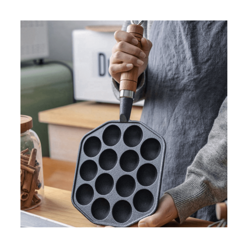 Takoyaki Baking Pan 14 Cavities Multi-Functional Barbecue Plate Non-Stick Handheld Cooking Tools Restaurant Cookware 2