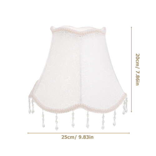 Eease Vintage Lamp Shade White Fabric Tassel Table Floor Bedside Replacement 2