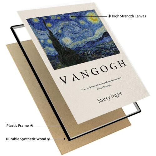 Asdg12s Van Gogh Πίνακας Τοίχου με Ζωγραφική σε Καμβά "Έναστρη Νύχτα" από τον Van Gogh, 1