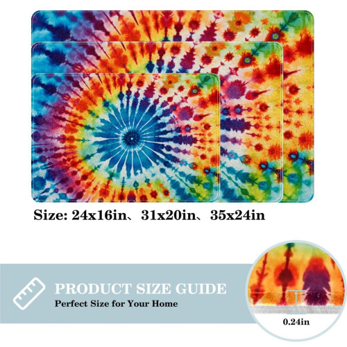 Χαλιά μπάνιου Tie Dye Polyester αντιολισθητικά που πλένονται στο πλυντήριο, χαλάκια 1