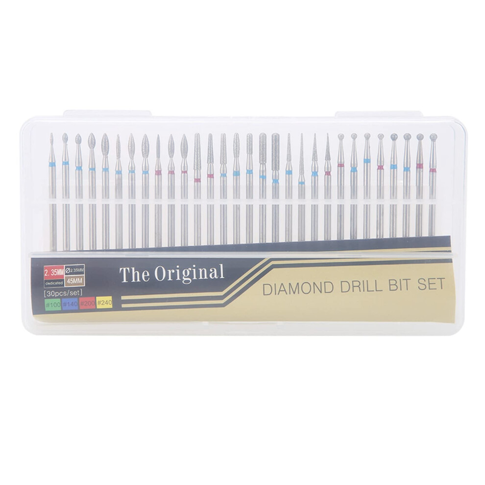 30Pcs Professional Nail Drill Bits Set For Manicure Cuticle And Dead Skin Removal Silver 9450606331823