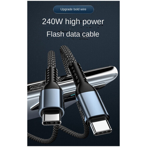 Cable de carga PD240W de doble extremo, tipo C a USB, cable de datos PD240W de 2 m