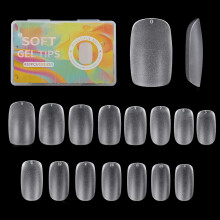 Soft Gel Full Cover Nail Tips 420pcs Matte NoFile Square Acrylic False Nails 15 Sizes for Extensions