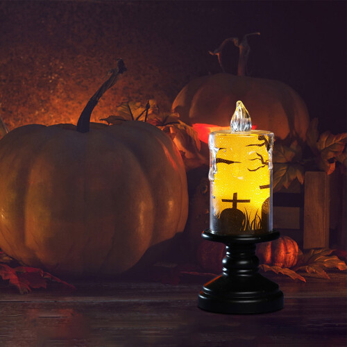 Κεριά Djunllk Halloween χωρίς φλόγα, κεριά LED με μπαταρία, ηλεκτρικά ψεύτικα κεριά για 2