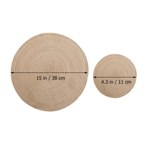 8pcs Dining Table Round Placemat Practical Tableware Mat Nordic Style Woven Cushion for Kitchen Ware 1