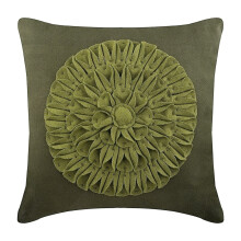 Euro-pudebetræk, grønne europudebetræk 65x65 cm, filtpudebetræk, natur og blomster, dahlia, moderne europæiske pudebetræk - grøn dahlia