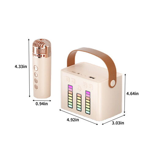 RnemiTe-amo Portable Karaoke Machine, Wireless Bluetooth Speaker with Microphone, LED Light, Outdoor Use 2