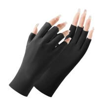 UV Nail Lamp Gloves UPF 50+ UV Protection Fingerless Breathable for Gel Nails Manicure Black