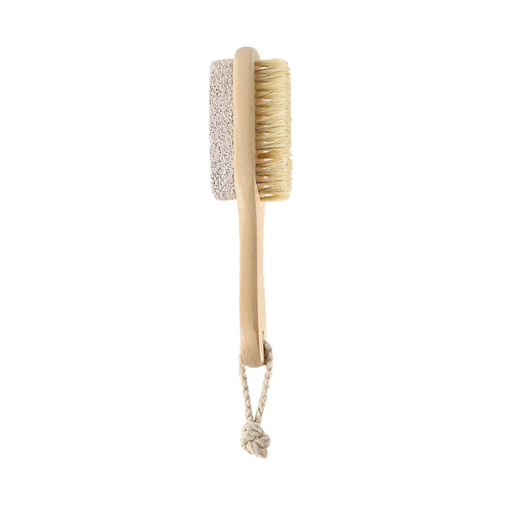 Natural Foot Scrubber and Exfoliator with Bristles and Stone for Callus Removal