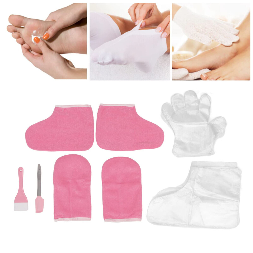 Paraffin Wax Gloves and Mitts Set with Thermal Insulation for Spa Heat Therapy Hand Foot Care