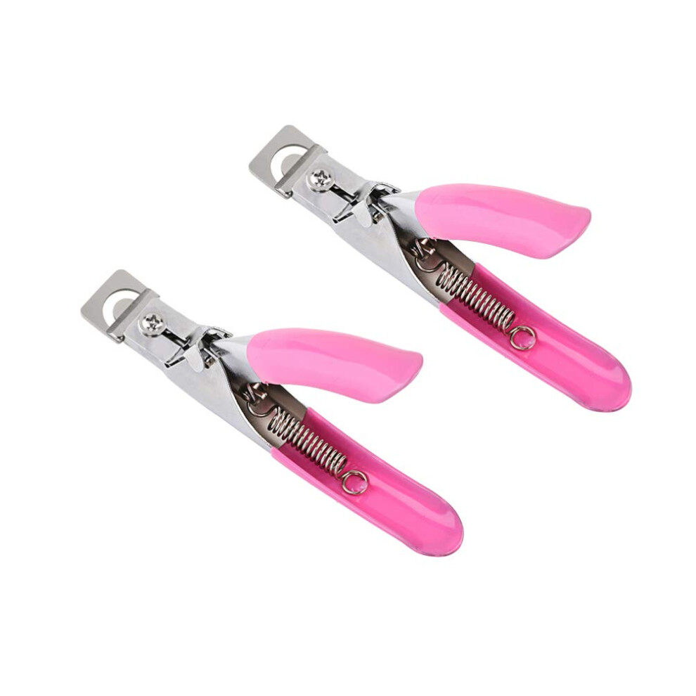 2PCS Stainless Steel Nail Tip Clipper for Acrylic and False Nails with Ergonomic Grip
