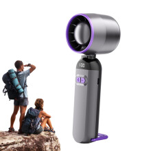 Bladeless Portable Fan 100Speed Adjustable Cooling USB Rechargeable Quiet Travel Desk Gray Purple