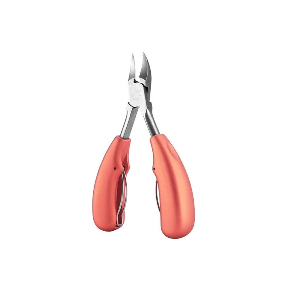 Pink Stainless Steel Nail Clippers For Thick Nails With Precision Cutting Edge And Abs Handle
