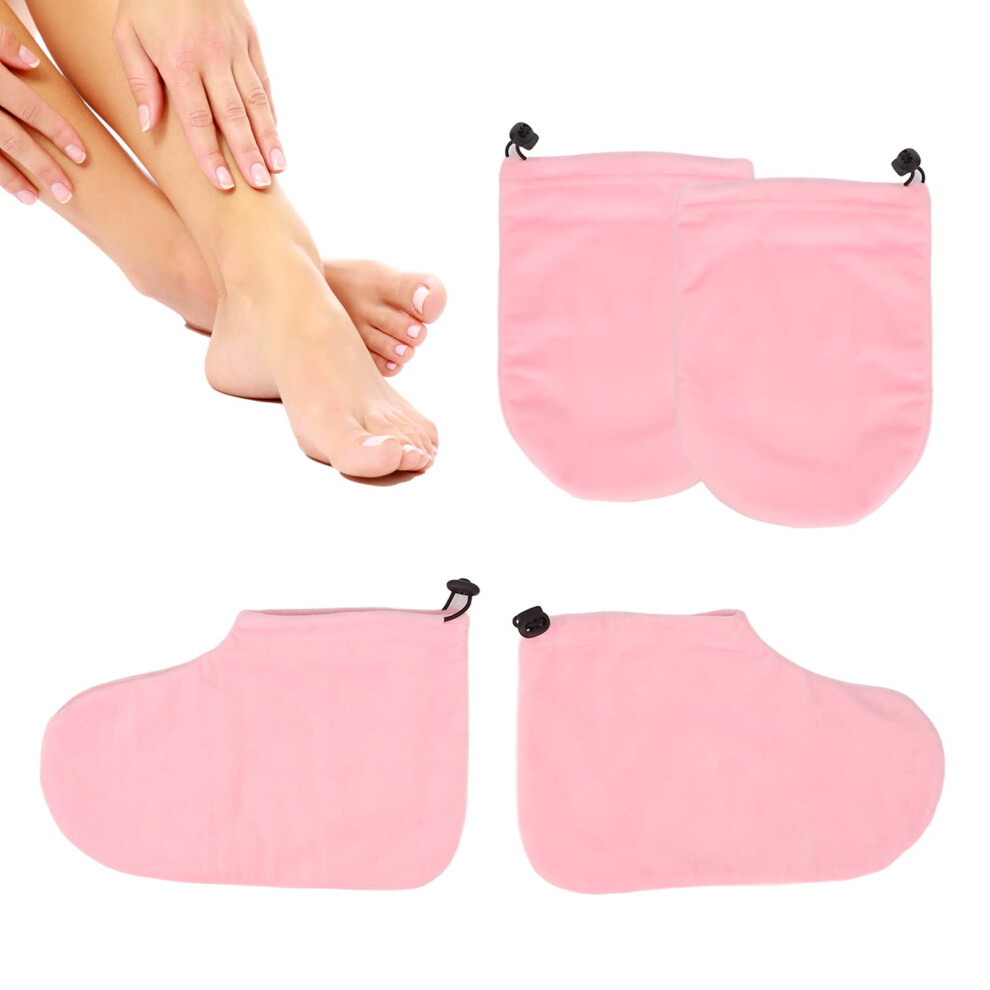 Paraffin Wax Gloves and Booties for Hand and Foot Spa, Reusable Soft Lint Heat Retention Mitts