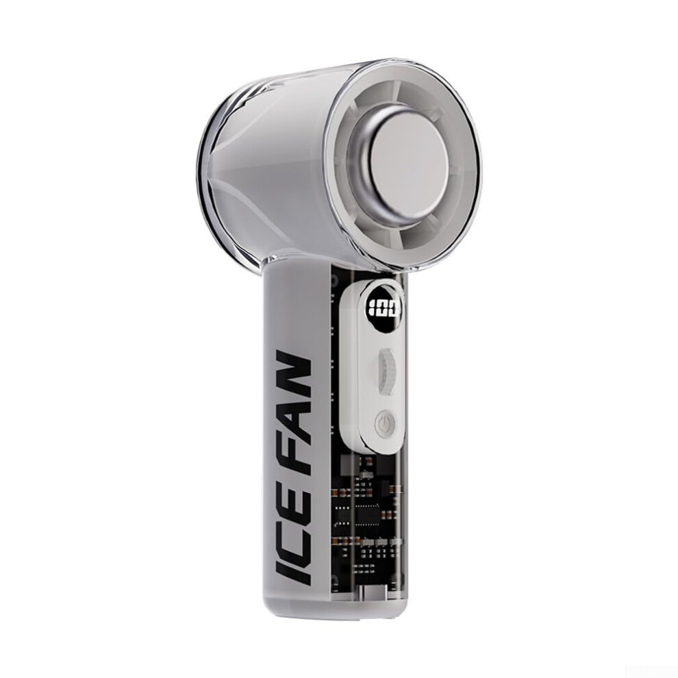 Handheld Cooling Fan With 100Speed Adjustable Airflow, Led Display, 3000Mah Rechargeable Battery White 9365369007482