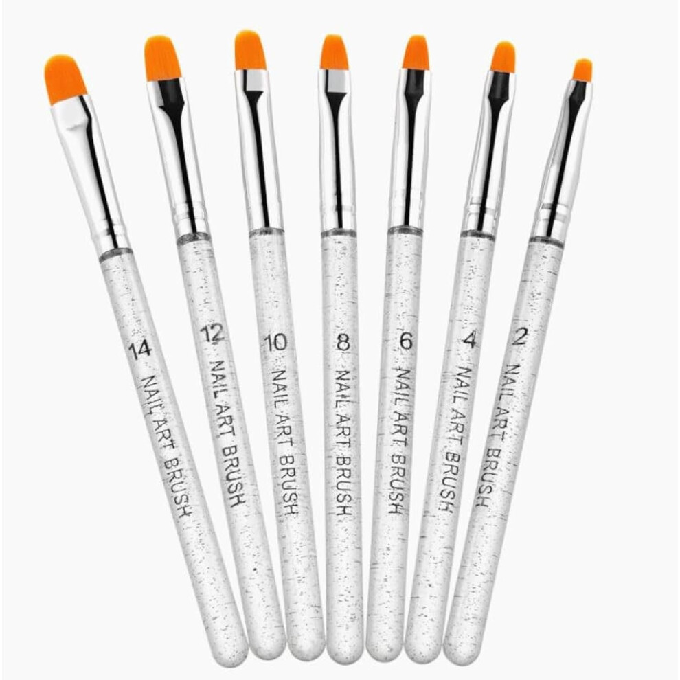 7pcs Nail Art Brush Set with Precision Tips for Gel and Acrylic, Professional Liner Kit