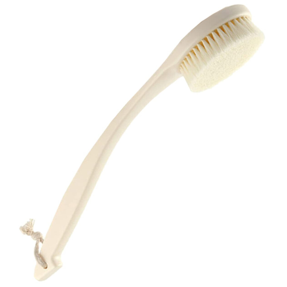 Long Handle Bath Brush with Nylon Bristles for Gentle Exfoliation and Back Scrubbing in Shower