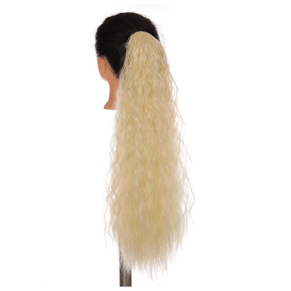 Long Wavy Clip In Ponytail Extension Heat Resistant Synthetic Hairpiece Black Brown