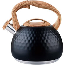 3L Stainless Steel Whistling Tea Kettle with Wood Handle, Fast Boil for Gas and Induction Stovetop