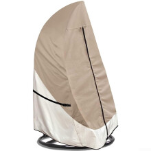 Waterproof Egg Chair Cover Outdoor 420D Oxford Fabric Windproof Dustproof Light Tan Khaki 115x190CM