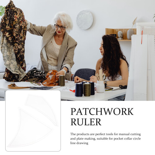 Conjunto de 2 réguas de patchwork em acrílico com formato de catavento para cortes precisos. 2