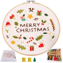 Décorations de Noël Viflosae, kit de broderie, tissu fleuri, décoration intérieure de Noël, idéal pour les fêtes, offres du Black Friday