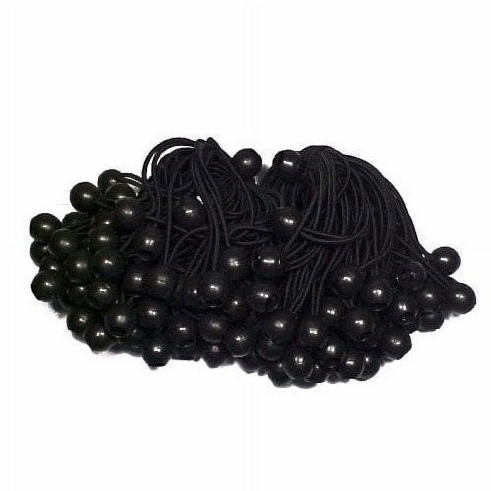 Wideskall Heavy Duty 6" Inch Ball Bungee Cord Tarp Canopy Tie Down Strap, Pack Of 120 Black 9164030360662