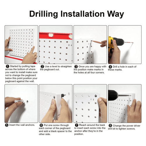 Pegboards, Pegboard Wall Organizer Panels, Peg Boards for Wall(4Pcs) 2