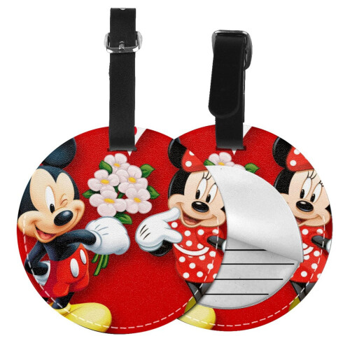 Χαριτωμένες ετικέτες αποσκευών Mickey Mouse για βαλίτσες, 1 πακέτο με χαριτωμένη