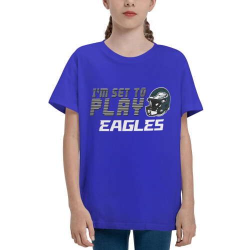 Παιδικό κοντομάνικο μπλουζάκι Eagles για αγόρια και κορίτσια με λογότυπο αθλητικής