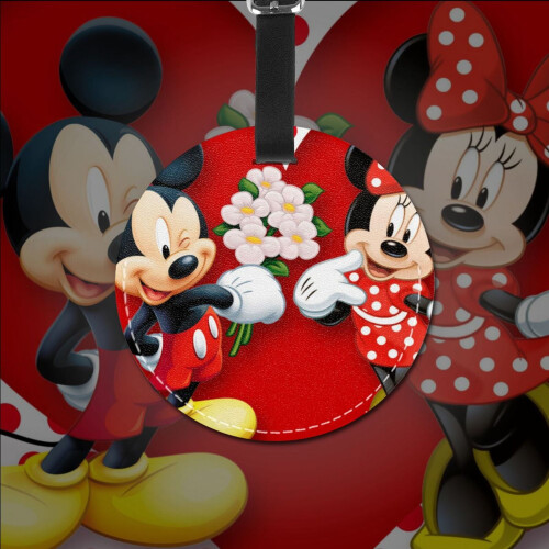 Χαριτωμένες ετικέτες αποσκευών Mickey Mouse για βαλίτσες, 1 πακέτο με χαριτωμένη 1