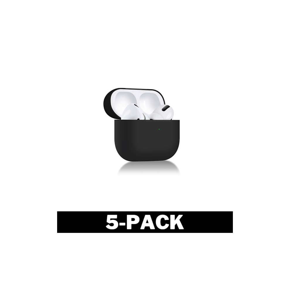 Compatible With Airpods Pro Silicone Case Cover Multiple Colors 5-Pack Black 9164030362321