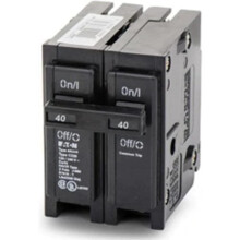 Interruptor automático bipolar intercambiable CORPORATION Br240, 120/240 V, 40 amperios, paquete de 1, negro